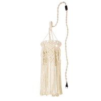 GLOBOSTAR® BAHRI 36211 Boho Κρεμαστό Φωτιστικό Οροφής με Ντουί 1 x E27 AC 220-240V IP20 - Μπεζ - Μ20 x Π20 x Υ65cm