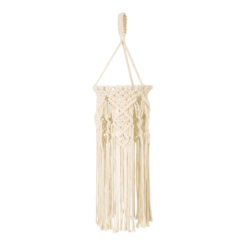 GLOBOSTAR® BAHRI 36211 Boho Κρεμαστό Φωτιστικό Οροφής με Ντουί 1 x E27 AC 220-240V IP20 - Μπεζ - Μ20 x Π20 x Υ65cm