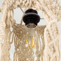 GLOBOSTAR® BAHRI 36211 Boho Κρεμαστό Φωτιστικό Οροφής με Ντουί 1 x E27 AC 220-240V IP20 - Μπεζ - Μ20 x Π20 x Υ65cm