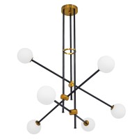GLOBOSTAR® VELVET 00994 Μοντέρνο Κρεμαστό Φωτιστικό Οροφής με Ντουί 6 x G9 AC 220-240V IP20 - Πολύχρωμο - Μ80 x Π80 x Υ85cm