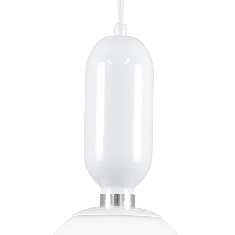 GLOBOSTAR® MAVERICK 00944 Μοντέρνο Κρεμαστό Φωτιστικό Οροφής με Ντουί 1 x E27 AC 220-240V IP20 - Λευκό - Μ15 x Π15 x Υ33cm