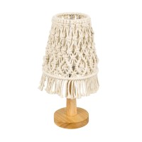 GLOBOSTAR® RWANDA 36210 Boho Επιτραπέζιο Φωτιστικό Πορτατίφ με Ντουί 1 x E27 AC 220-240V IP20 - Μπεζ & Καφέ - Μ15 x Π15 x Υ30cm