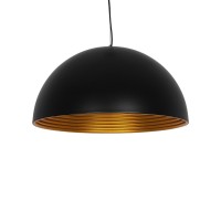 GLOBOSTAR® MEDEA 01344 Μοντέρνο Κρεμαστό Φωτιστικό Οροφής με Ντουί 1 x E27 AC 220-240V IP20 - Μαύρο & Χρυσό - Μ60 x Π60 x Υ30cm