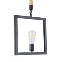 GLOBOSTAR® FRAISE 01077 Vintage Κρεμαστό Φωτιστικό Οροφής με Ντουί 1 x E27 AC 220-240V IP20 - Μαύρο & Μπεζ - Μ32 x Π4 x Υ32cm
