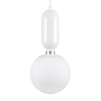 GLOBOSTAR® MAVERICK 00944 Μοντέρνο Κρεμαστό Φωτιστικό Οροφής με Ντουί 1 x E27 AC 220-240V IP20 - Λευκό - Μ15 x Π15 x Υ33cm