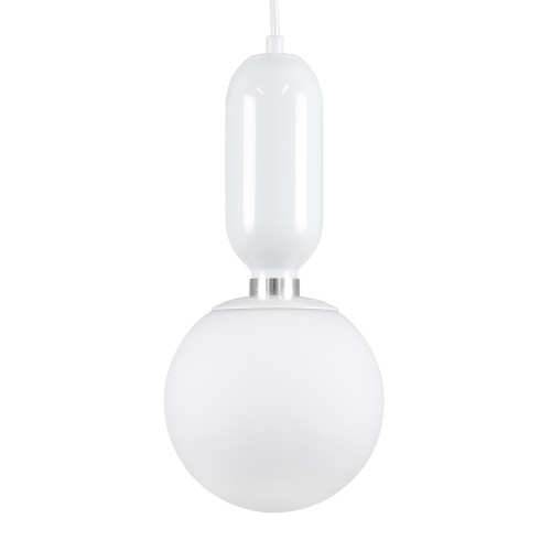 GLOBOSTAR® MAVERICK 00944 Μοντέρνο Κρεμαστό Φωτιστικό Οροφής με Ντουί 1 x E27 AC 220-240V IP20 - Λευκό - Μ15 x Π15 x Υ33cm
