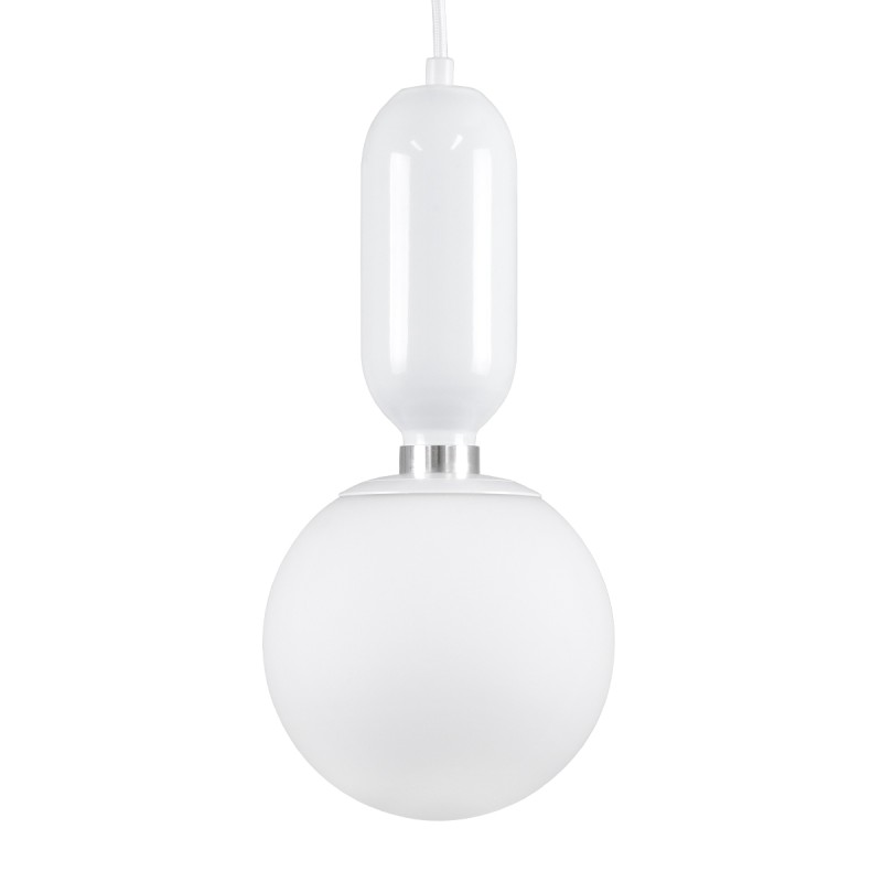 GLOBOSTAR® MAVERICK 00944 Μοντέρνο Κρεμαστό Φωτιστικό Οροφής με Ντουί 1 x E27 AC 220-240V IP20 - Λευκό - Μ15 x Π15 x Υ33cm
