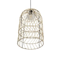 GLOBOSTAR® NETI 205-0025 Boho Κρεμαστό Φωτιστικό Οροφής με Ντουί 1 x E27 AC 220-240V IP20 - Μπεζ - M35 x Π35 x Υ63cm