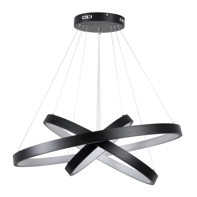 kelvo® NEMESIS KLV-101-0220-V2 Κρεμαστό Φωτιστικό Οροφής LED 120W 12000lm 180° AC 220-240V IP20 Ρυθμιζόμενο Λευκό CCT με Χειριστήριο από 2700K έως 6000K Dimmable - Lumileds SMD Chip - Μαύρο Ματ - Μ80 x Π80 x Υ80cm - 3 Χρόνια Εγγύηση
