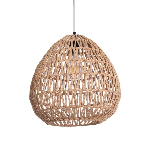 GLOBOSTAR® JENSON 00911 Boho Κρεμαστό Φωτιστικό Οροφής με Ντουί 1 x E27 AC 220-240V IP20 - Μπεζ - Μ35 x Π35 x Υ35cm