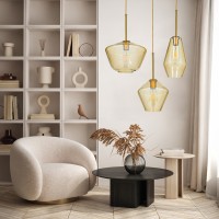 GLOBOSTAR® AMARIS 00871 Μοντέρνο Κρεμαστό Φωτιστικό Οροφής με Ντουί 1 x E27 AC 220-240V IP20 - Χρυσό Πλατίνα & Μελί - Μ17 x Π17 x Υ30cm