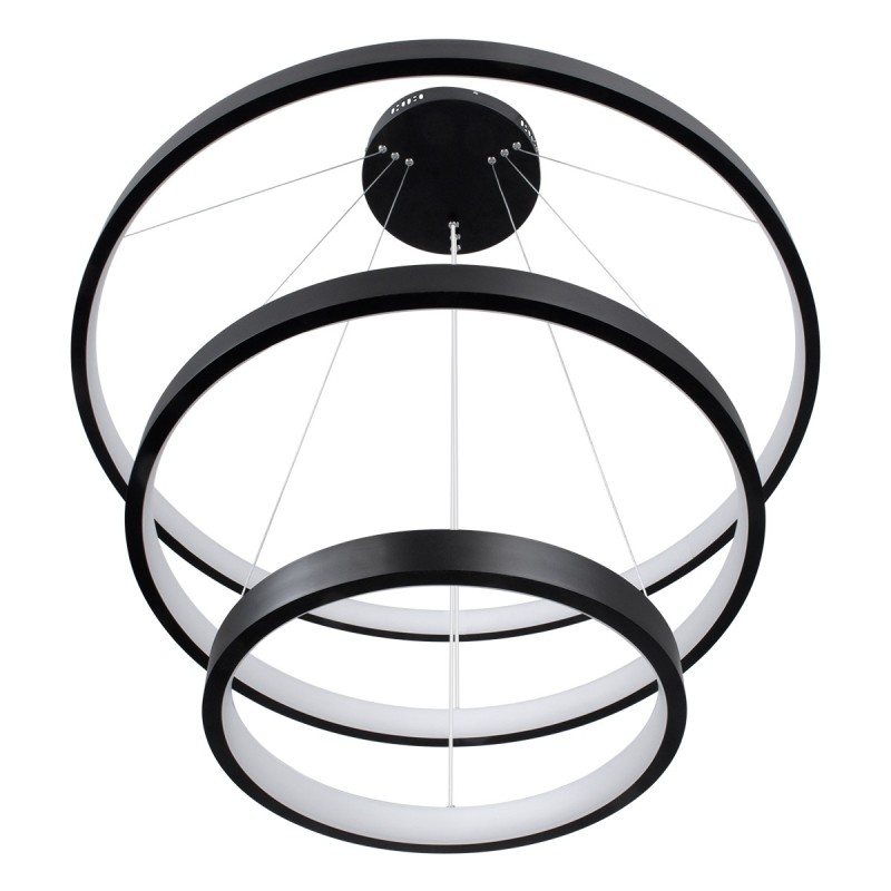 kelvo® NEMESIS KLV-101-0220-V2 Κρεμαστό Φωτιστικό Οροφής LED 120W 12000lm 180° AC 220-240V IP20 Ρυθμιζόμενο Λευκό CCT με Χειριστήριο από 2700K έως 6000K Dimmable - Lumileds SMD Chip - Μαύρο Ματ - Μ80 x Π80 x Υ80cm - 3 Χρόνια Εγγύηση