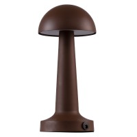 GloboStar® COCO 76513 Επαναφορτιζόμενο Επιτραπέζιο Φωτιστικό Πορτατίφ LED 1.5W 105lm 120° DC 5V IP44 Θερμό Λευκό 2700K Dimmable Καφέ Αλουμίνιο - Μ10 x Π10 x Υ22cm - 2 Xρόνια Εγγύηση
