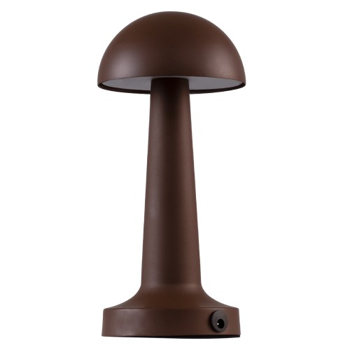 GloboStar® COCO 76513 Επαναφορτιζόμενο Επιτραπέζιο Φωτιστικό Πορτατίφ LED 1.5W 105lm 120° DC 5V IP44 Θερμό Λευκό 2700K Dimmable Καφέ Αλουμίνιο - Μ10 x Π10 x Υ22cm - 2 Xρόνια Εγγύηση