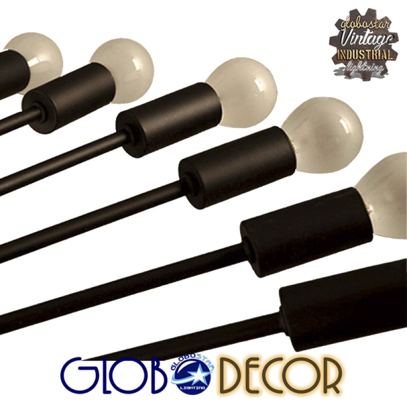 GLOBOSTAR® STAIRS 01024 Μοντέρνο Φωτιστικό Οροφής με Ντουί 26 x E27 AC 220-240V IP20 - Μαύρο - Μ80 x Π80 x Υ95cm