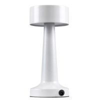GloboStar® BELLA 76502 Επαναφορτιζόμενο Επιτραπέζιο Φωτιστικό Πορτατίφ LED 1.5W 105lm 120° DC 5V IP44 Θερμό Λευκό 2700K Dimmable Λευκό Αλουμίνιο - Μ9 x Π9 x Υ21cm - 2 Xρόνια Εγγύηση