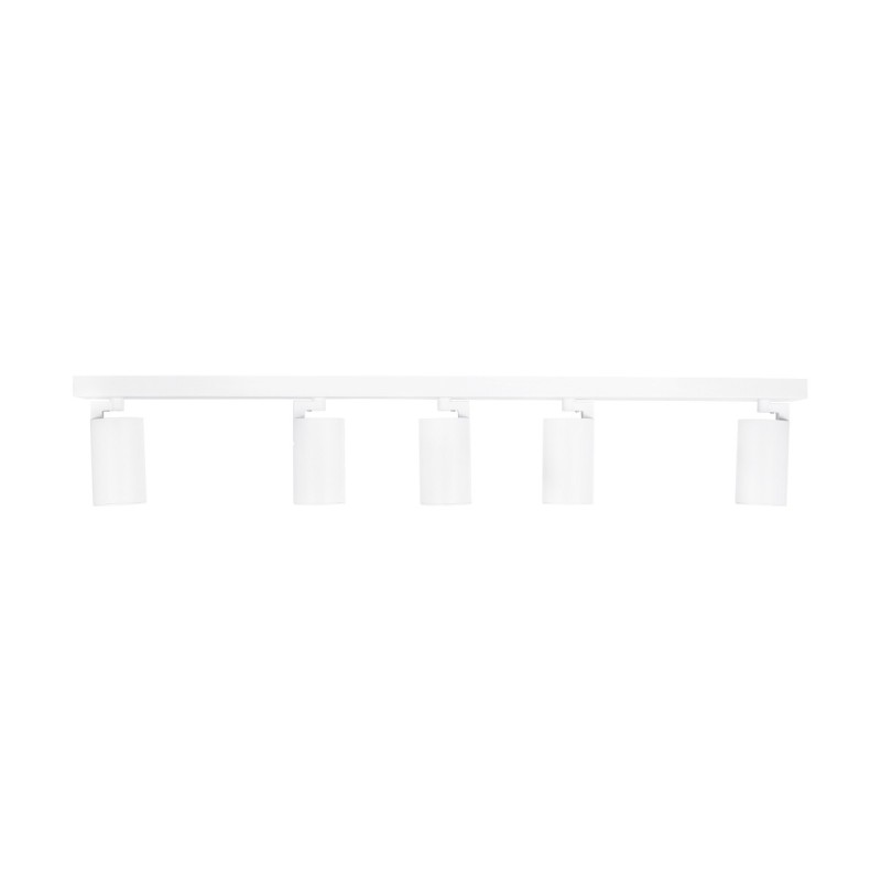 kelvo® SPOTA KLV-101-0143 Κινούμενο Φωτιστικό Σποτ Οροφής για 5 Λάμπες MR16 με Ντουί GU10 AC 220-240V IP20 - Λευκό Ματ - Μ79.5 x Π6.3 x Υ14cm