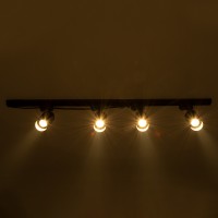 GLOBOSTAR® LEO 60360 Μοντέρνο Φωτιστικό Οροφής με Ντουί 4 x GU10 AC 220-240V IP20 - Χρυσό Πλατίνα - Μ100 x Π6 x Υ20cm