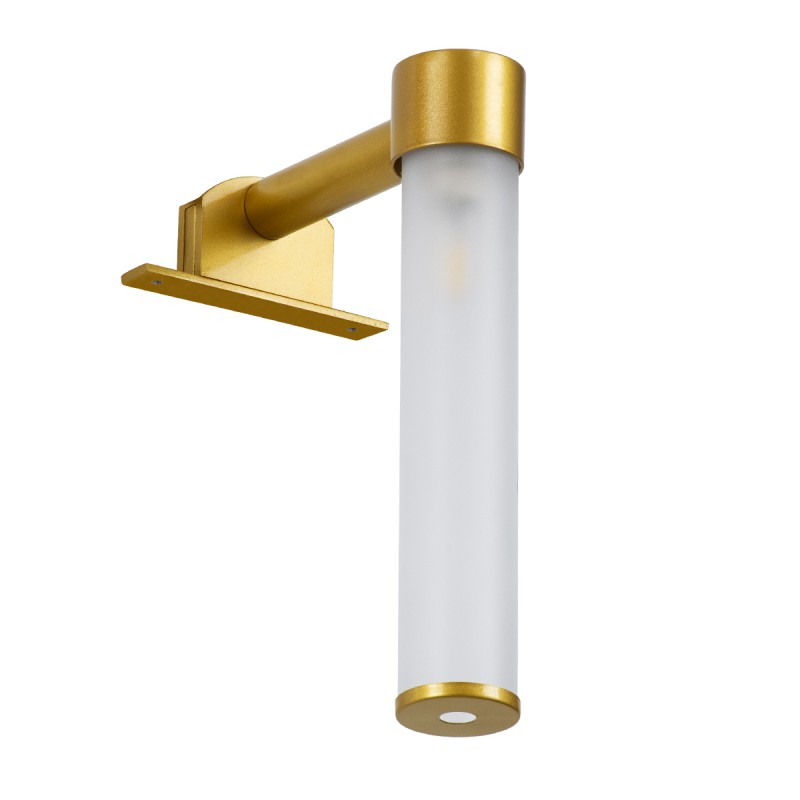 GLOBOSTAR® ELSA 60405 Μοντέρνο Φωτιστικό Τοίχου - Απλίκα Καθρέπτη Μπάνιου με Ντουί 1 x G9 AC 220-240V IP44 - Χρυσό & Λευκό - Μ3.5 x Π13.5 x Υ20cm