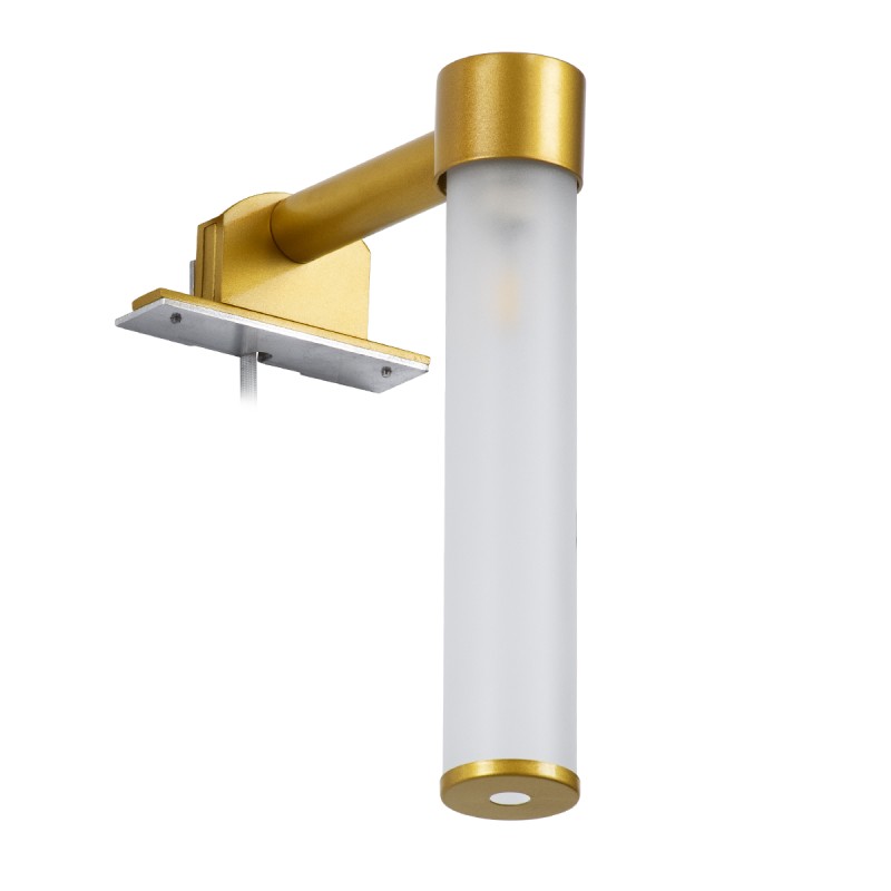 GLOBOSTAR® ELSA 60405 Μοντέρνο Φωτιστικό Τοίχου - Απλίκα Καθρέπτη Μπάνιου με Ντουί 1 x G9 AC 220-240V IP44 - Χρυσό & Λευκό - Μ3.5 x Π13.5 x Υ20cm
