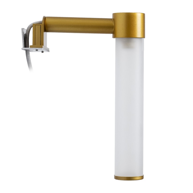 GLOBOSTAR® ELSA 60405 Μοντέρνο Φωτιστικό Τοίχου - Απλίκα Καθρέπτη Μπάνιου με Ντουί 1 x G9 AC 220-240V IP44 - Χρυσό & Λευκό - Μ3.5 x Π13.5 x Υ20cm