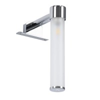GLOBOSTAR® ELSA 60406 Μοντέρνο Φωτιστικό Τοίχου - Απλίκα Καθρέπτη Μπάνιου με Ντουί 1 x G9 AC 220-240V IP44 - Νίκελ Χρώμιο & Λευκό - Μ3.5 x Π13.5 x Υ20cm