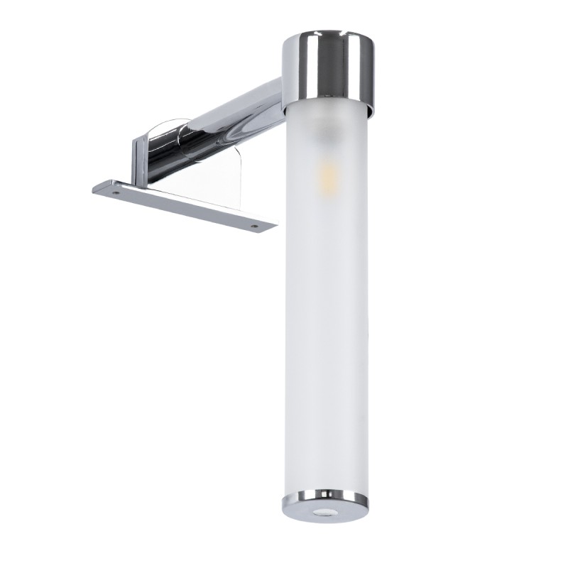 GLOBOSTAR® ELSA 60406 Μοντέρνο Φωτιστικό Τοίχου - Απλίκα Καθρέπτη Μπάνιου με Ντουί 1 x G9 AC 220-240V IP44 - Νίκελ Χρώμιο & Λευκό - Μ3.5 x Π13.5 x Υ20cm