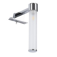 GLOBOSTAR® ELSA 60406 Μοντέρνο Φωτιστικό Τοίχου - Απλίκα Καθρέπτη Μπάνιου με Ντουί 1 x G9 AC 220-240V IP44 - Νίκελ Χρώμιο & Λευκό - Μ3.5 x Π13.5 x Υ20cm