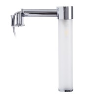 GLOBOSTAR® ELSA 60406 Μοντέρνο Φωτιστικό Τοίχου - Απλίκα Καθρέπτη Μπάνιου με Ντουί 1 x G9 AC 220-240V IP44 - Νίκελ Χρώμιο & Λευκό - Μ3.5 x Π13.5 x Υ20cm