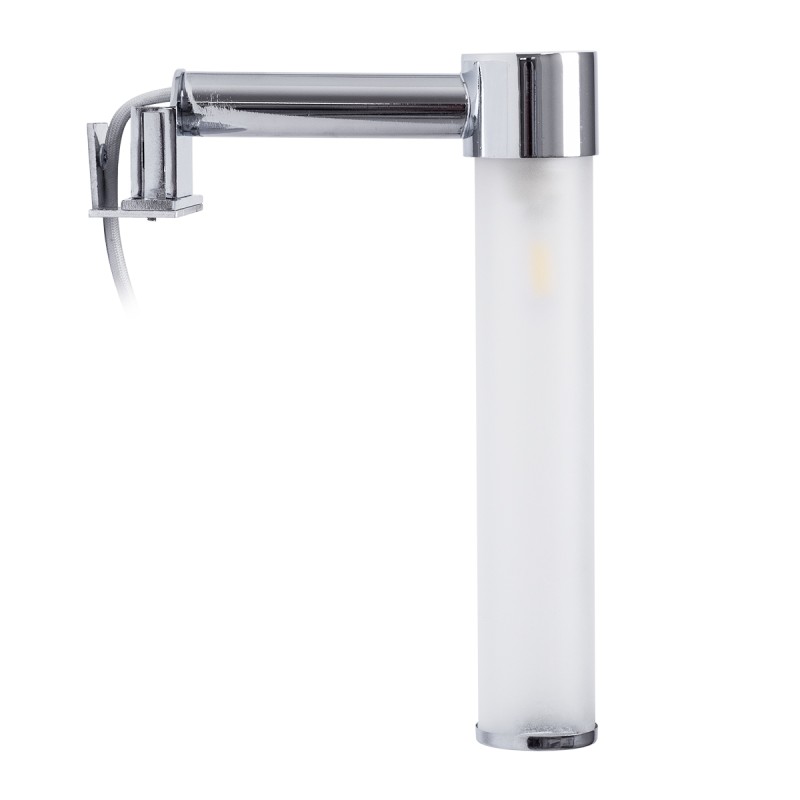 GLOBOSTAR® ELSA 60406 Μοντέρνο Φωτιστικό Τοίχου - Απλίκα Καθρέπτη Μπάνιου με Ντουί 1 x G9 AC 220-240V IP44 - Νίκελ Χρώμιο & Λευκό - Μ3.5 x Π13.5 x Υ20cm
