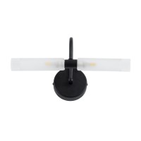 GLOBOSTAR® PAOLA 60416 Μοντέρνο Φωτιστικό Τοίχου - Απλίκα Καθρέπτη Μπάνιου με Ντουί 2 x G9 AC 220-240V IP44 - Μαύρο Ματ & Λευκό - Μ31 x Π16 x Υ15cm