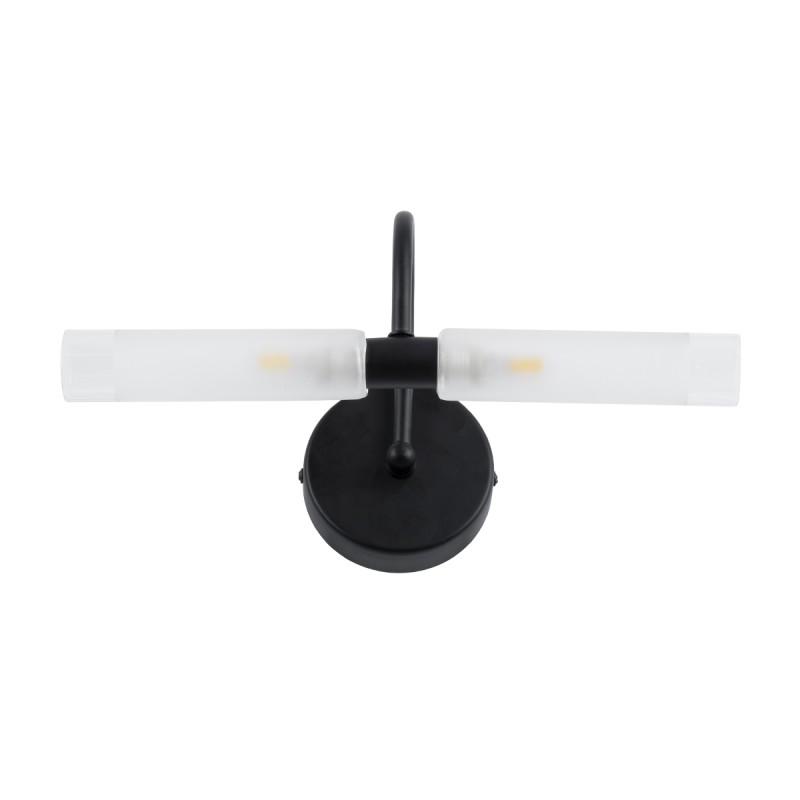 GLOBOSTAR® PAOLA 60416 Μοντέρνο Φωτιστικό Τοίχου - Απλίκα Καθρέπτη Μπάνιου με Ντουί 2 x G9 AC 220-240V IP44 - Μαύρο Ματ & Λευκό - Μ31 x Π16 x Υ15cm