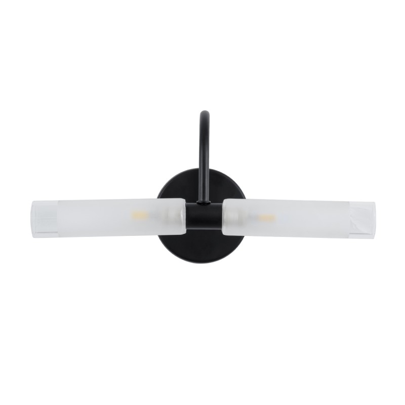 GLOBOSTAR® PAOLA 60416 Μοντέρνο Φωτιστικό Τοίχου - Απλίκα Καθρέπτη Μπάνιου με Ντουί 2 x G9 AC 220-240V IP44 - Μαύρο Ματ & Λευκό - Μ31 x Π16 x Υ15cm