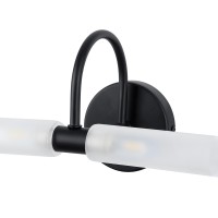 GLOBOSTAR® PAOLA 60416 Μοντέρνο Φωτιστικό Τοίχου - Απλίκα Καθρέπτη Μπάνιου με Ντουί 2 x G9 AC 220-240V IP44 - Μαύρο Ματ & Λευκό - Μ31 x Π16 x Υ15cm
