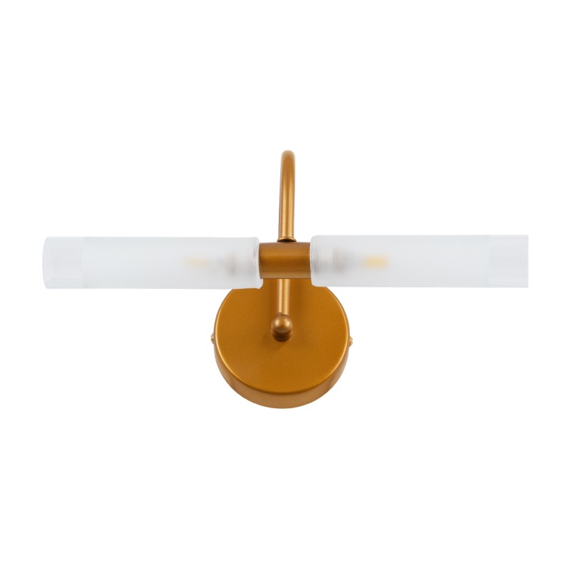 GLOBOSTAR® PAOLA 60419 Μοντέρνο Φωτιστικό Τοίχου - Απλίκα Καθρέπτη Μπάνιου με Ντουί 2 x G9 AC 220-240V IP44 - Χάλκινο & Λευκό - Μ31 x Π16 x Υ15cm