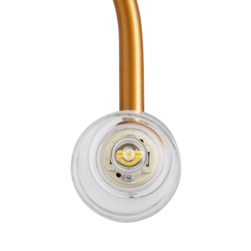 GLOBOSTAR® PAOLA 60419 Μοντέρνο Φωτιστικό Τοίχου - Απλίκα Καθρέπτη Μπάνιου με Ντουί 2 x G9 AC 220-240V IP44 - Χάλκινο & Λευκό - Μ31 x Π16 x Υ15cm