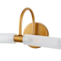 GLOBOSTAR® PAOLA 60419 Μοντέρνο Φωτιστικό Τοίχου - Απλίκα Καθρέπτη Μπάνιου με Ντουί 2 x G9 AC 220-240V IP44 - Χάλκινο & Λευκό - Μ31 x Π16 x Υ15cm