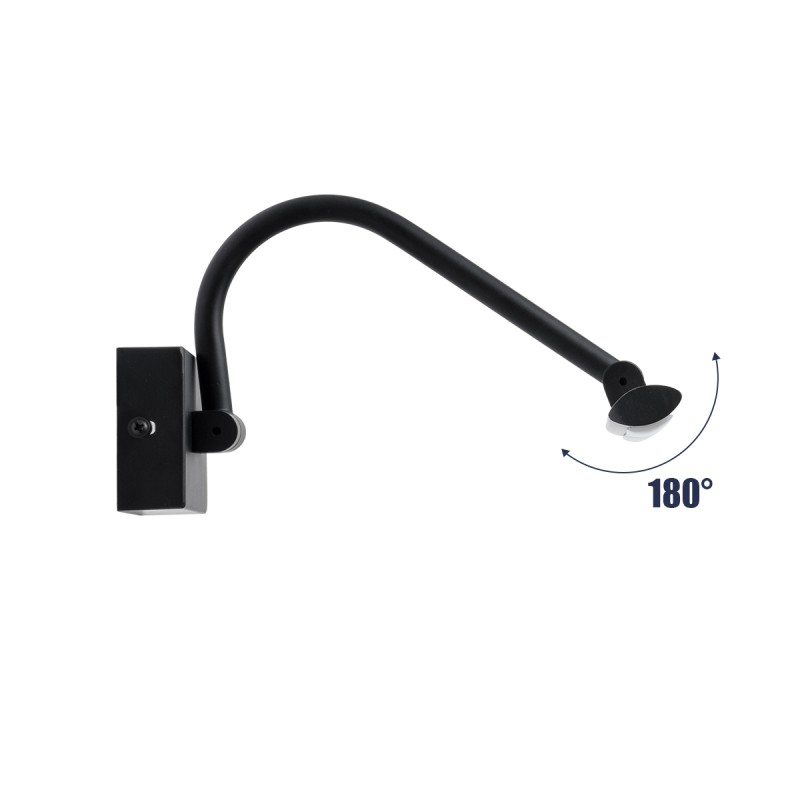GLOBOSTAR® MIRA 60432 Μοντέρνο Φωτιστικό Τοίχου - Απλίκα Καθρέπτη Μπάνιου LED 12W 1400lm 120° AC 220-240V IP44 Φυσικό Λευκό 4500K - Lumileds SMD Chip & TÜV SÜD Driver - Μαύρο Ματ - Μ60 x Π20 x Υ13cm - 3 Χρόνια Εγγύηση