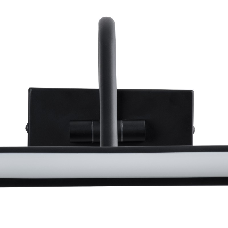 GLOBOSTAR® MIRA 60432 Μοντέρνο Φωτιστικό Τοίχου - Απλίκα Καθρέπτη Μπάνιου LED 12W 1400lm 120° AC 220-240V IP44 Φυσικό Λευκό 4500K - Lumileds SMD Chip & TÜV SÜD Driver - Μαύρο Ματ - Μ60 x Π20 x Υ13cm - 3 Χρόνια Εγγύηση