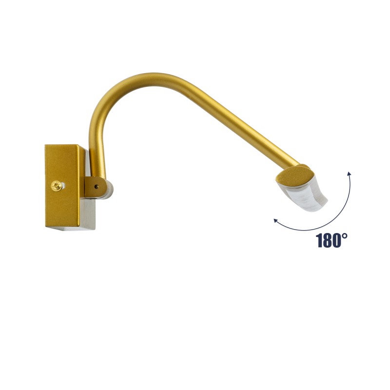 GLOBOSTAR® MIRA 60433 Μοντέρνο Φωτιστικό Τοίχου - Απλίκα Καθρέπτη Μπάνιου LED 12W 1400lm 120° AC 220-240V IP44 Φυσικό Λευκό 4500K - Lumileds SMD Chip & TÜV SÜD Driver - Χρυσό - Μ60 x Π20 x Υ13cm - 3 Χρόνια Εγγύηση