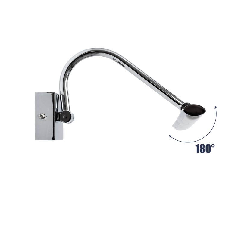 GLOBOSTAR® MIRA 60434 Μοντέρνο Φωτιστικό Τοίχου - Απλίκα Καθρέπτη Μπάνιου LED 12W 1400lm 120° AC 220-240V IP44 Φυσικό Λευκό 4500K - Lumileds SMD Chip & TÜV SÜD Driver - Νίκελ Χρώμιο - Μ60 x Π20 x Υ13cm - 3 Χρόνια Εγγύηση