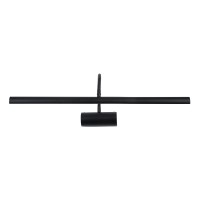 GLOBOSTAR® TROIS 60436 Μοντέρνο Φωτιστικό Τοίχου - Απλίκα Καθρέπτη Μπάνιου LED 12W 1400lm 120° AC 220-240V IP44 Φυσικό Λευκό 4500K - Lumileds SMD Chip & TÜV SÜD Driver - Μαύρο Ματ - Μ60 x Π24 x Υ18cm - 3 Χρόνια Εγγύηση