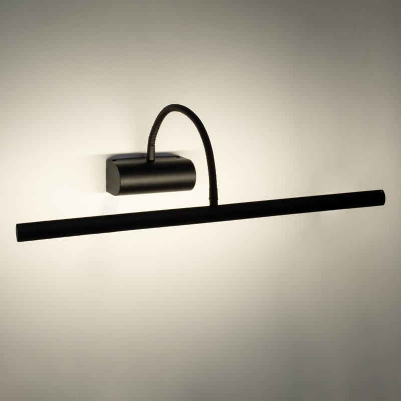 GLOBOSTAR® TROIS 60436 Μοντέρνο Φωτιστικό Τοίχου - Απλίκα Καθρέπτη Μπάνιου LED 12W 1400lm 120° AC 220-240V IP44 Φυσικό Λευκό 4500K - Lumileds SMD Chip & TÜV SÜD Driver - Μαύρο Ματ - Μ60 x Π24 x Υ18cm - 3 Χρόνια Εγγύηση
