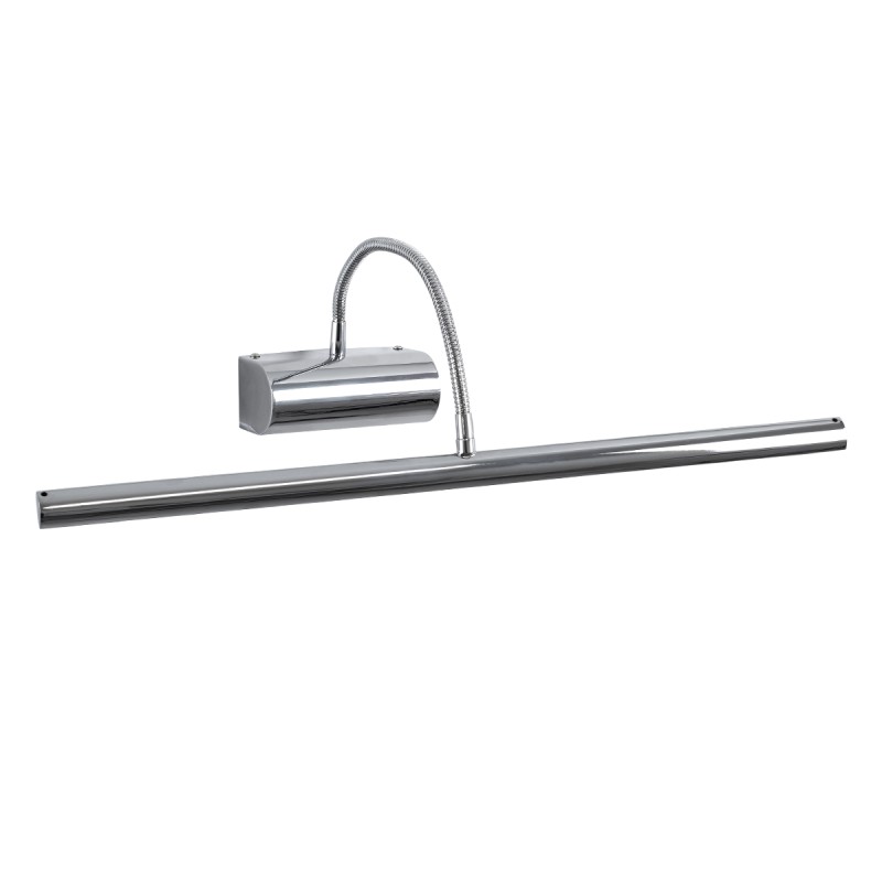 GLOBOSTAR® TROIS 60438 Μοντέρνο Φωτιστικό Τοίχου - Απλίκα Καθρέπτη Μπάνιου LED 12W 1400lm 120° AC 220-240V IP44 Φυσικό Λευκό 4500K - Lumileds SMD Chip & TÜV SÜD Driver - Νίκελ Χρώμιο - Μ60 x Π24 x Υ18cm - 3 Χρόνια Εγγύηση