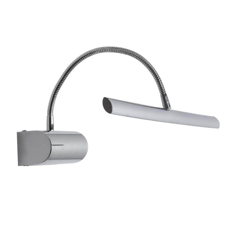 GLOBOSTAR® TROIS 60438 Μοντέρνο Φωτιστικό Τοίχου - Απλίκα Καθρέπτη Μπάνιου LED 12W 1400lm 120° AC 220-240V IP44 Φυσικό Λευκό 4500K - Lumileds SMD Chip & TÜV SÜD Driver - Νίκελ Χρώμιο - Μ60 x Π24 x Υ18cm - 3 Χρόνια Εγγύηση