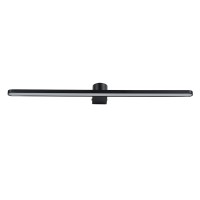 GLOBOSTAR® MEGAN 60448 Μοντέρνο Φωτιστικό Τοίχου - Απλίκα Καθρέπτη Μπάνιου LED 12W 1400lm 120° AC 220-240V IP44 Φυσικό Λευκό 4500K - Lumileds SMD Chip & TÜV SÜD Driver - Μαύρο Ματ - Μ60 x Π12 x Υ4cm - 3 Χρόνια Εγγύηση