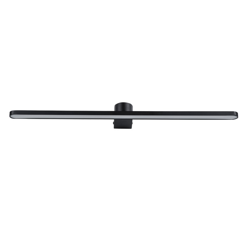 GLOBOSTAR® MEGAN 60448 Μοντέρνο Φωτιστικό Τοίχου - Απλίκα Καθρέπτη Μπάνιου LED 12W 1400lm 120° AC 220-240V IP44 Φυσικό Λευκό 4500K - Lumileds SMD Chip & TÜV SÜD Driver - Μαύρο Ματ - Μ60 x Π12 x Υ4cm - 3 Χρόνια Εγγύηση