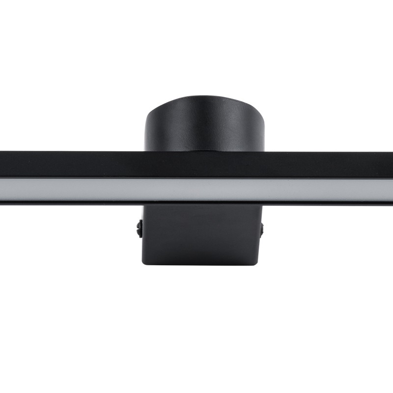 GLOBOSTAR® MEGAN 60448 Μοντέρνο Φωτιστικό Τοίχου - Απλίκα Καθρέπτη Μπάνιου LED 12W 1400lm 120° AC 220-240V IP44 Φυσικό Λευκό 4500K - Lumileds SMD Chip & TÜV SÜD Driver - Μαύρο Ματ - Μ60 x Π12 x Υ4cm - 3 Χρόνια Εγγύηση