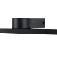 GLOBOSTAR® MEGAN 60448 Μοντέρνο Φωτιστικό Τοίχου - Απλίκα Καθρέπτη Μπάνιου LED 12W 1400lm 120° AC 220-240V IP44 Φυσικό Λευκό 4500K - Lumileds SMD Chip & TÜV SÜD Driver - Μαύρο Ματ - Μ60 x Π12 x Υ4cm - 3 Χρόνια Εγγύηση