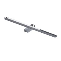 GLOBOSTAR® MEGAN 60449 Μοντέρνο Φωτιστικό Τοίχου - Απλίκα Καθρέπτη Μπάνιου LED 12W 1400lm 120° AC 220-240V IP44 Φυσικό Λευκό 4500K - Lumileds SMD Chip & TÜV SÜD Driver - Νίκελ Χρώμιο - Μ60 x Π12 x Υ4cm - 3 Χρόνια Εγγύηση